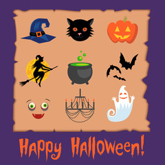 Wall Mural - Set of Halloween symbols