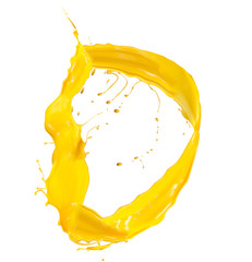 Yellow Liquid alphabet letter D