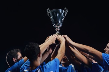 Wall Mural - soccer players celebrating victory