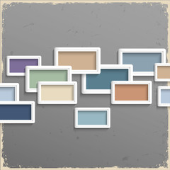 Wall Mural - 3d frames on grunge background