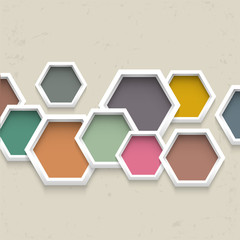 Wall Mural - 3d geometric background with colorful hexagons