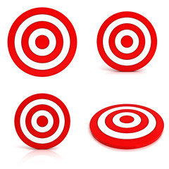 Aufkleber - Collection of red targets isolated on white background