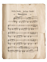 Weihnachtslied Stille Nacht. Notenblatt Ca. 1900