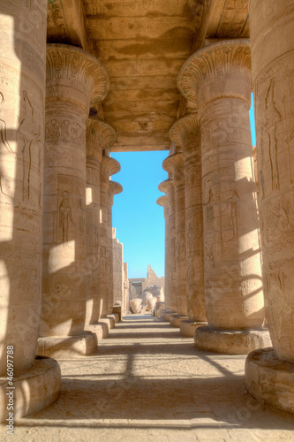 Fotoboard na płycie Kolumnada z Ramesseum w Luksorze, Egipt