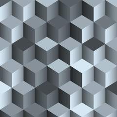 Wall Mural - 3d monochrome background with cube