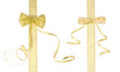 canvas print picture - two golden ribbons with bows