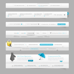 Wall Mural - web design template navigation elements with icons