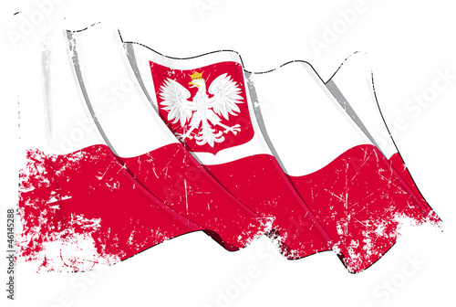 Naklejka dekoracyjna Poland State Flag Grunge