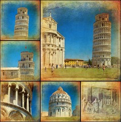 Canvas Print - Collage - Pisa, Tuscany - Italy