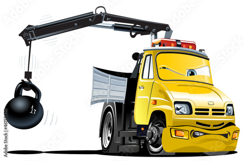 Naklejka - mata magnetyczna na lodówkę Vector Cartoon Tow Truck