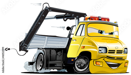 Naklejka dekoracyjna Vector Cartoon Tow Truck