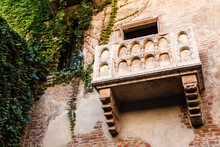 The Famous Balcony Of Juliet Capulet Home In Verona, Veneto, Ita
