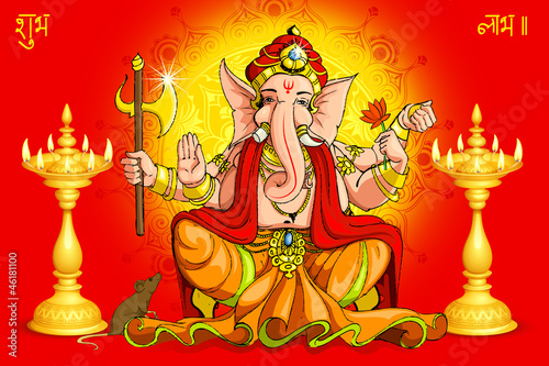 Board z aluminiowym obramowaniem Ilustracja wektorowa Pana ganesha dla deepawali