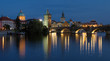 Charles Bridge in Prague at evening, Czech Republic