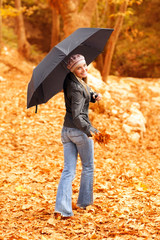 Sticker - Young lady with umbrella