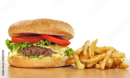 Board z aluminiowym obramowaniem Typowe menu hamburgerów.