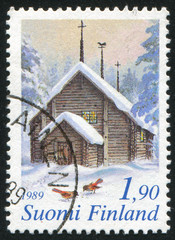 Sticker - Wooden Church in Lapland