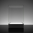 Empty glass showcase for exhibit