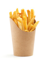 French Fries In A Paper Wrapper