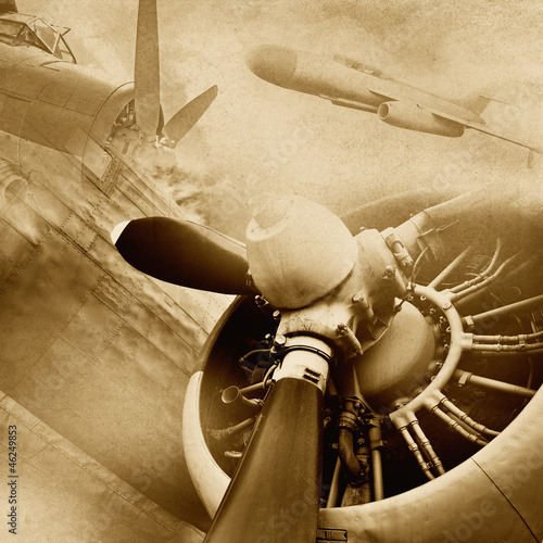 Naklejka dekoracyjna Retro aviation, vintage background