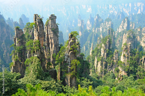Plakat na papierze fotorealistycznym Naturalne dekoracje zhangjiajie w Chinach