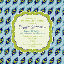 Wedding Vintage Invitation Card - Peacock Theme - In Vector