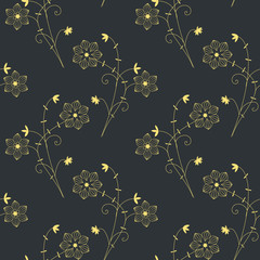 Seamless graphic dark and yellow pattern