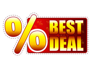 best deal label with percentage symbol