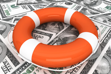 Dollars with Life Buoy