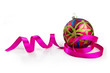 christmas ball with pink ribbon