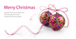 christmas balls with ribbon