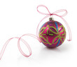 christmas ball with ribbon