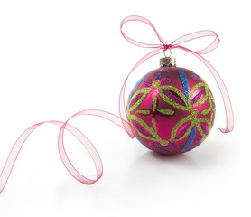 Wall Mural - christmas ball with ribbon