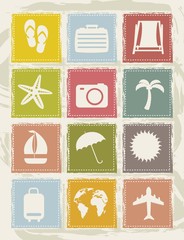 Sticker - vacation icons