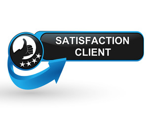 Wall Mural - satisfaction client sur bouton web design bleu