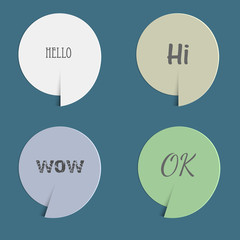 Wall Mural - four paper speech bubbles
