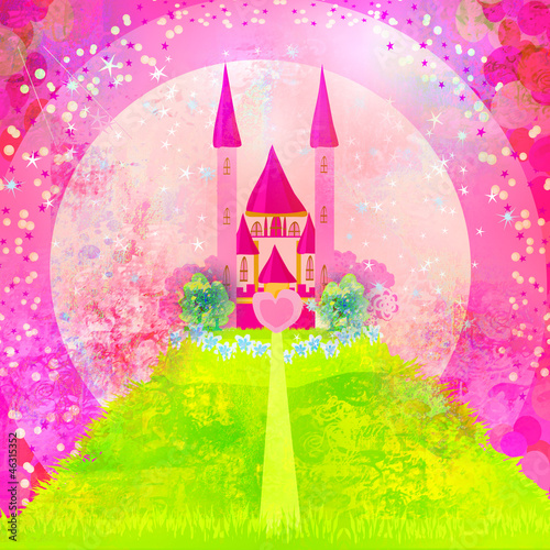 Obraz na płótnie canvas Magiczny bajkowy zamek księżniczki