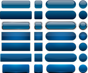 Dark-blue high-detailed modern web buttons.