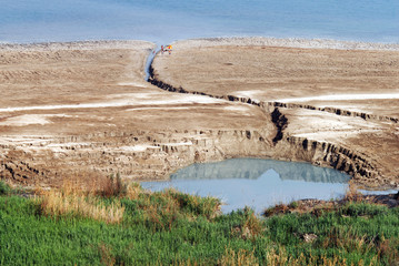 Canvas Print - Sinkhole in the Dead Sea valley Israel