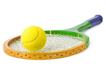 Tennis racket and ball