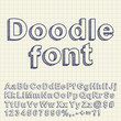Abstract doodle font. Vector illustration.