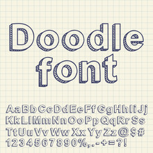 Abstract Doodle Font. Vector Illustration.