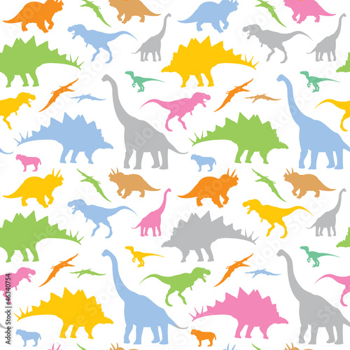 Obraz na płótnie canvas trzyczęściowy "tryptyk" Szwu dinozaurów wzór - ilustracji wektorowych