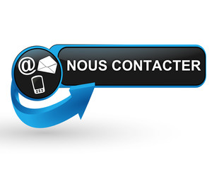 Sticker - nous contacter sur bouton web design bleu