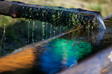 wooden well with water