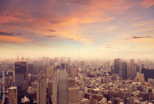 Board z aluminiowym obramowaniem Tokio skyline