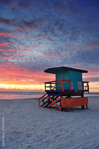 Plakat na papierze fotorealistycznym Miami South Beach sunrise