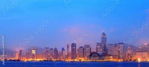 Fotoboard na płycie Hongkong Victoria panorama portu