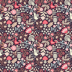 Poster - Forest seamless pattern