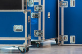 Fototapeta  - Group of blue flight cases